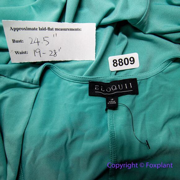 NEW Eloquii teal wrap front midi dress, women's plus size 18 - Picture 12 of 16